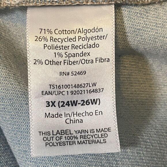 Terra & Sky Women’s Plus Size Blue Denim Shirt Dress Button Front Pockets NWT - Picture 4 of 13